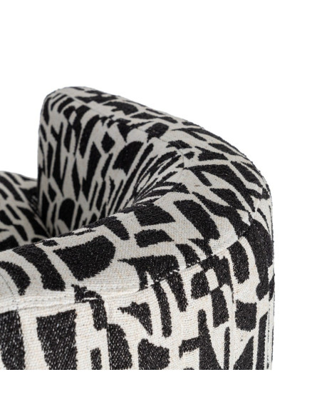 Fauteuil pivotant noir et blanc en tissu 73x80x73 cm Morenoro Ixia - 5
