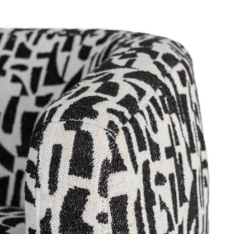 Fauteuil pivotant noir et blanc en tissu 73x80x73 cm Morenoro Ixia - 7