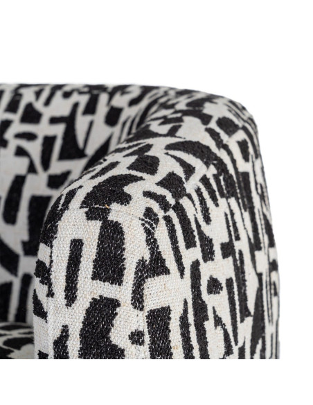 Fauteuil pivotant noir et blanc en tissu 73x80x73 cm Morenoro Ixia - 7