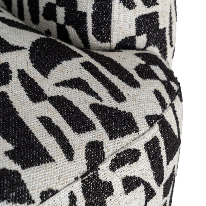 Fauteuil pivotant noir et blanc en tissu 73x80x73 cm Morenoro Ixia - 10