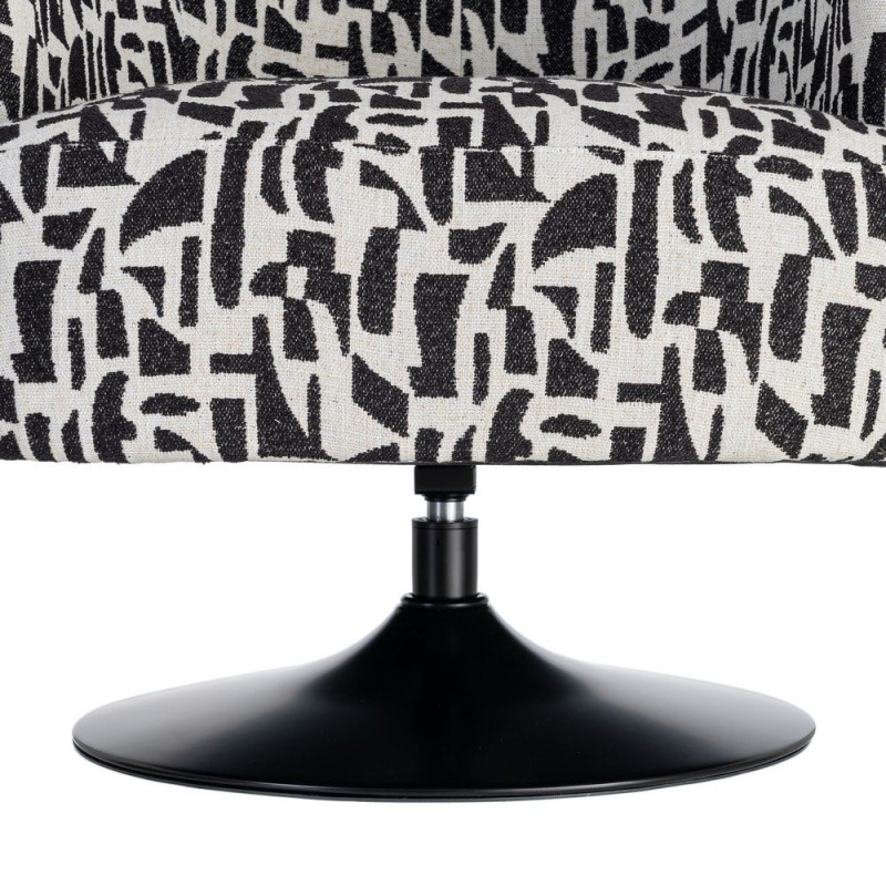 Fauteuil pivotant noir et blanc en tissu 73x80x73 cm Morenoro Ixia - 11