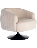 Fauteuil pivotant crème en tissu 73x80x73 cm Oreleno