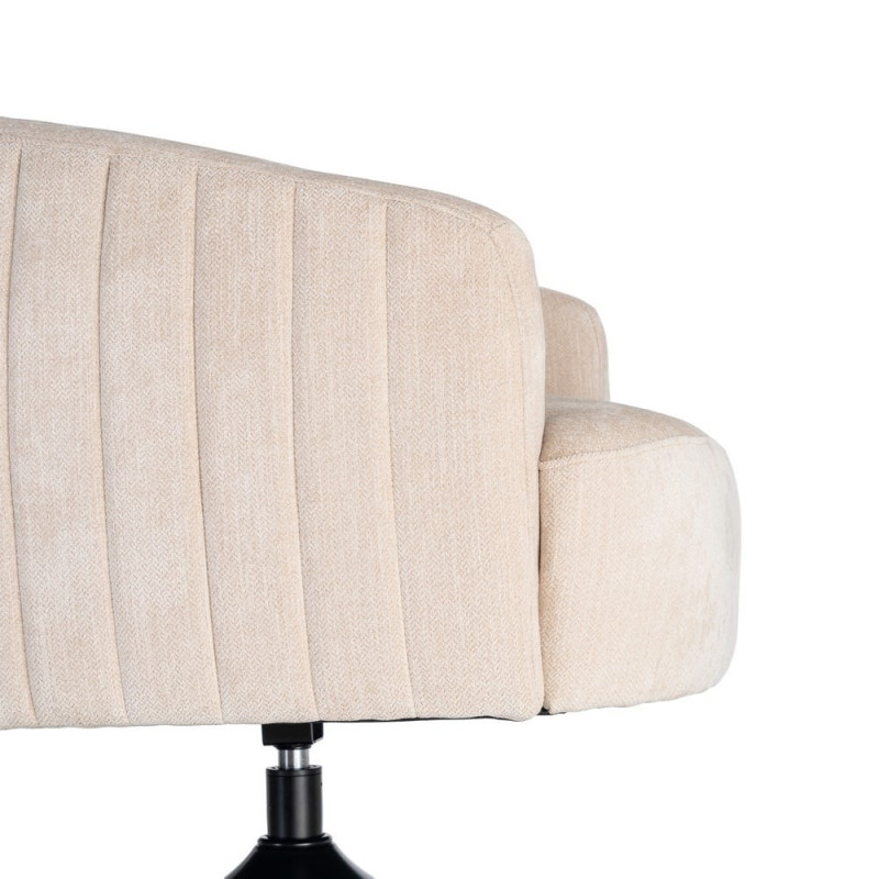 Fauteuil pivotant crème en tissu 73x80x73 cm Oreleno Ixia - 2