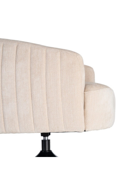 Fauteuil pivotant crème en tissu 73x80x73 cm Oreleno Ixia - 2