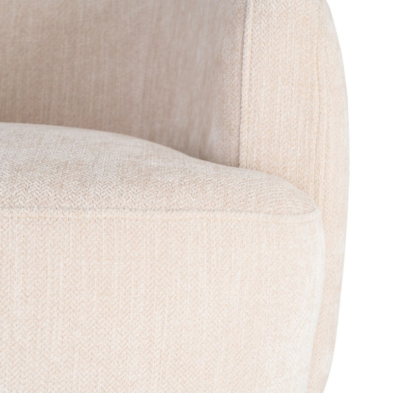 Fauteuil pivotant crème en tissu 73x80x73 cm Oreleno Ixia - 4