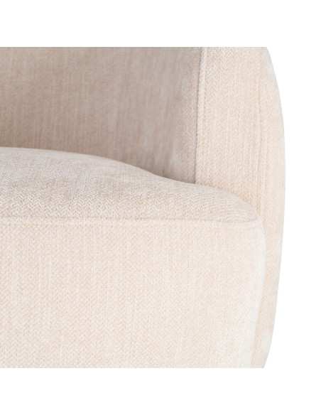 Fauteuil pivotant crème en tissu 73x80x73 cm Oreleno Ixia - 4
