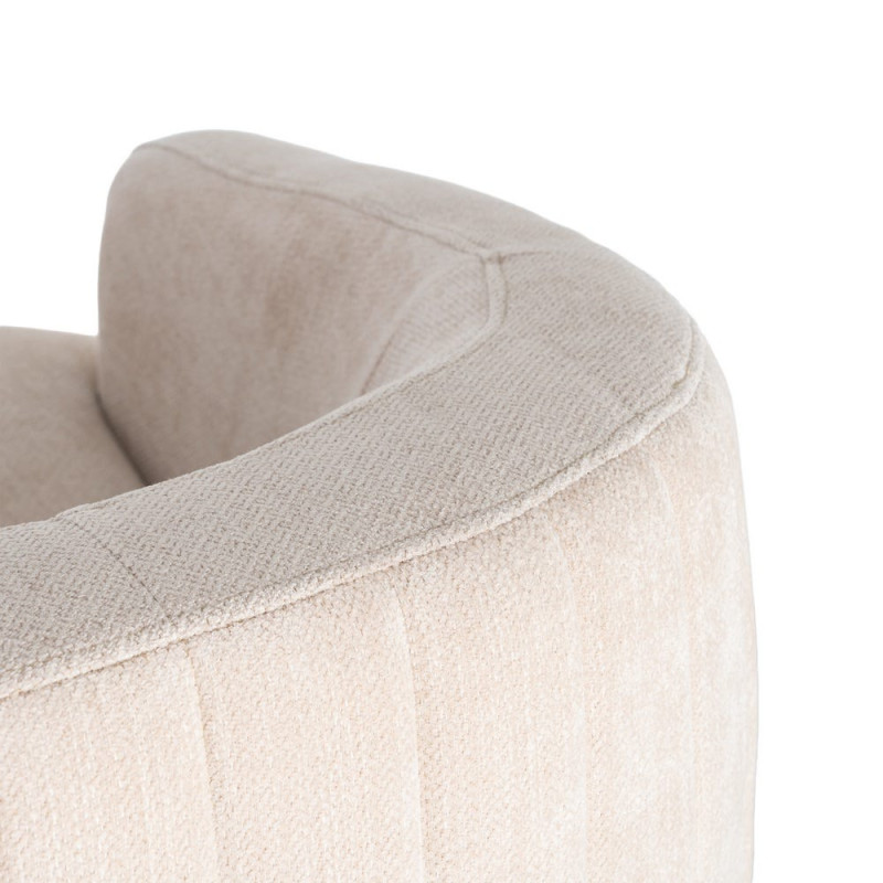 Fauteuil pivotant crème en tissu 73x80x73 cm Oreleno Ixia - 5
