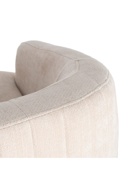 Fauteuil pivotant crème en tissu 73x80x73 cm Oreleno Ixia - 5