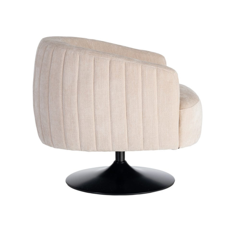 Fauteuil pivotant crème en tissu 73x80x73 cm Oreleno Ixia - 6