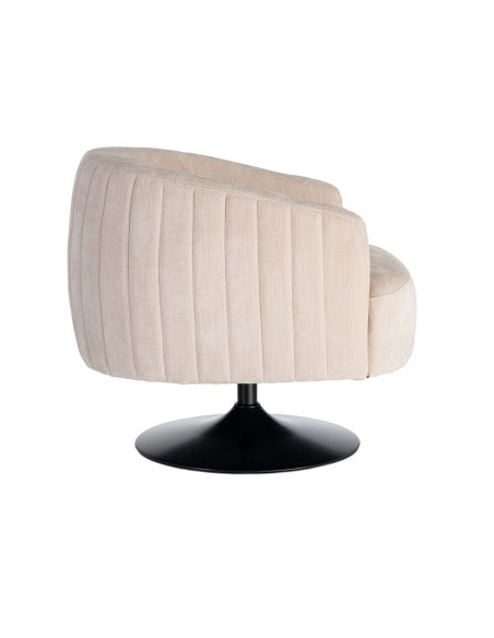 Fauteuil pivotant crème en tissu 73x80x73 cm Oreleno Ixia - 6