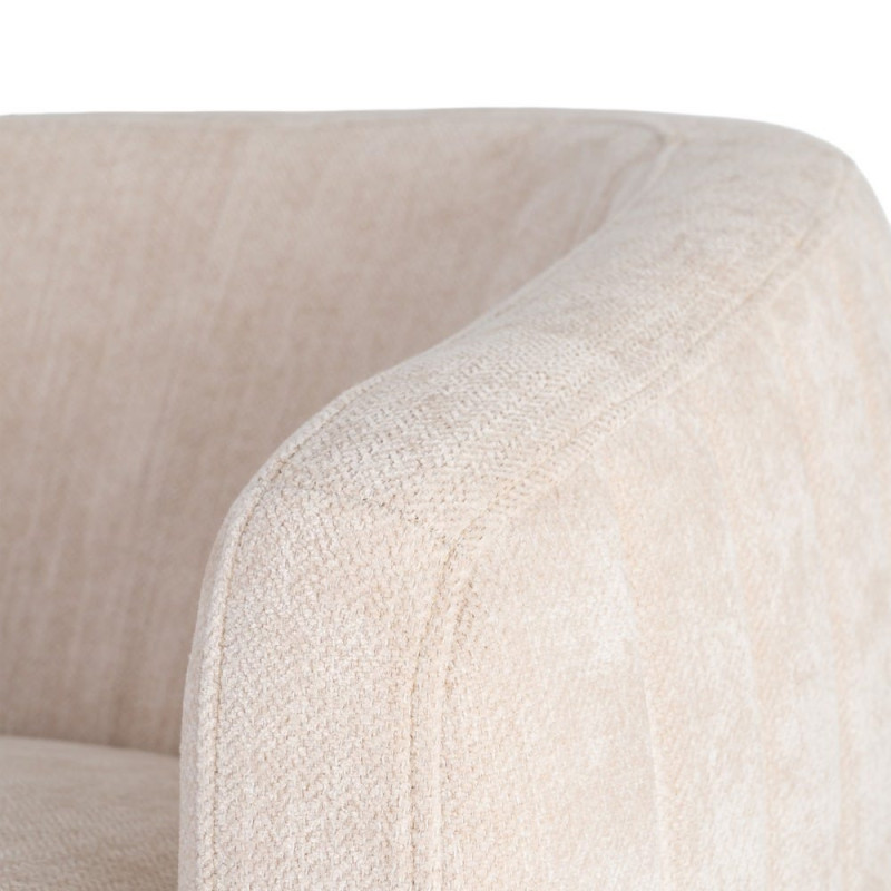 Fauteuil pivotant crème en tissu 73x80x73 cm Oreleno Ixia - 7