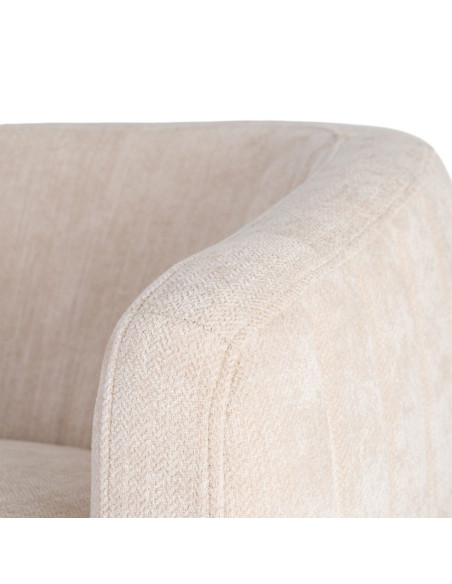 Fauteuil pivotant crème en tissu 73x80x73 cm Oreleno Ixia - 7