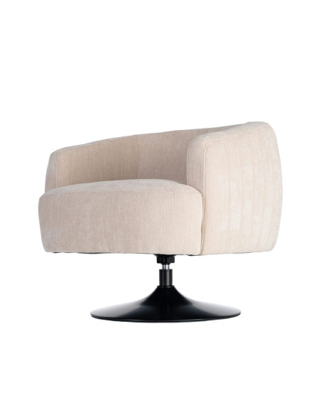 Fauteuil pivotant crème en tissu 73x80x73 cm Oreleno Ixia - 8