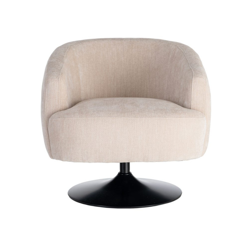 Fauteuil pivotant crème en tissu 73x80x73 cm Oreleno Ixia - 9