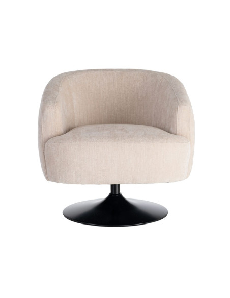 Fauteuil pivotant crème en tissu 73x80x73 cm Oreleno Ixia - 9