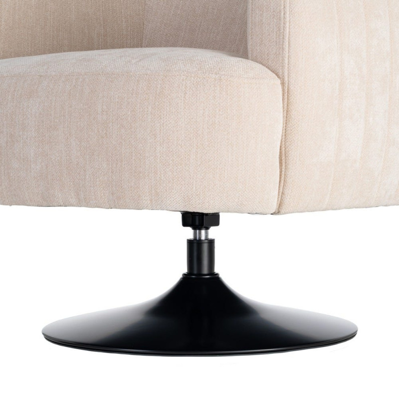 Fauteuil pivotant crème en tissu 73x80x73 cm Oreleno Ixia - 10