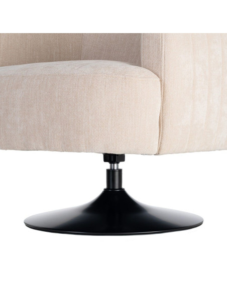 Fauteuil pivotant crème en tissu 73x80x73 cm Oreleno Ixia - 10