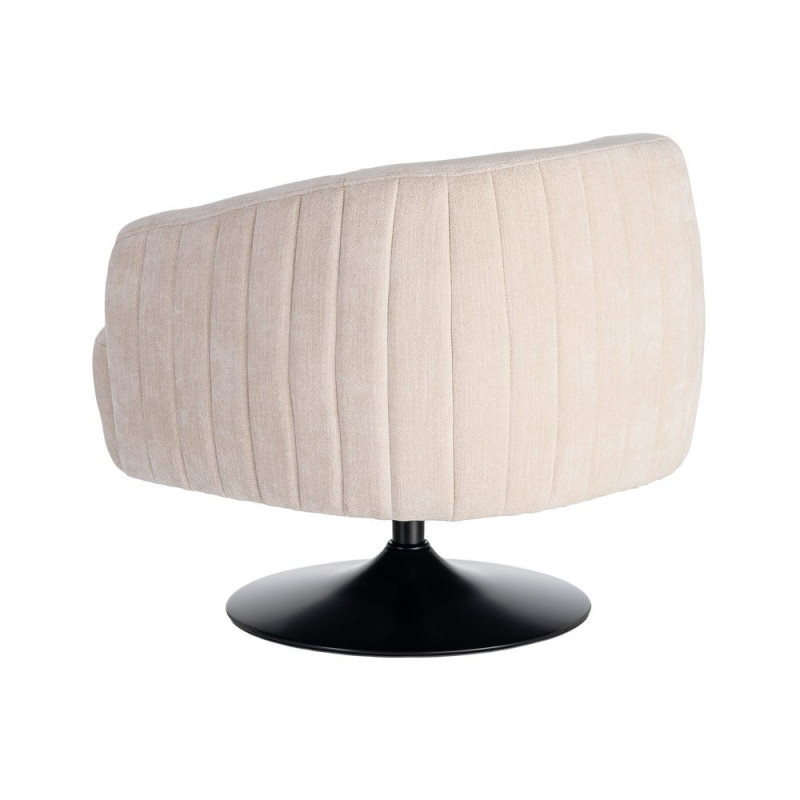 Fauteuil pivotant crème en tissu 73x80x73 cm Oreleno Ixia - 11