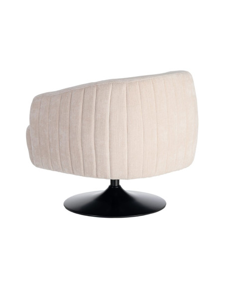 Fauteuil pivotant crème en tissu 73x80x73 cm Oreleno Ixia - 11