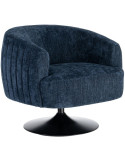 Fauteuil pivotant bleu marine en tissu 73x80x73 cm Oreleno