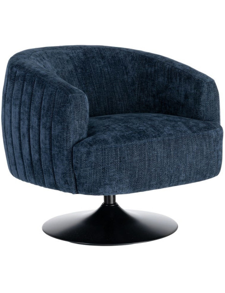 Fauteuil pivotant bleu marine en tissu 73x80x73 cm Oreleno Ixia - 1