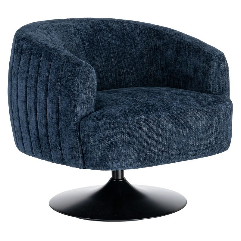 Fauteuil pivotant bleu marine en tissu 73x80x73 cm Oreleno Ixia - 1