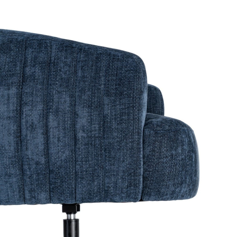 Fauteuil pivotant bleu marine en tissu 73x80x73 cm Oreleno Ixia - 3