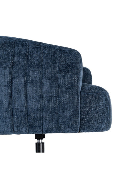 Fauteuil pivotant bleu marine en tissu 73x80x73 cm Oreleno Ixia - 3