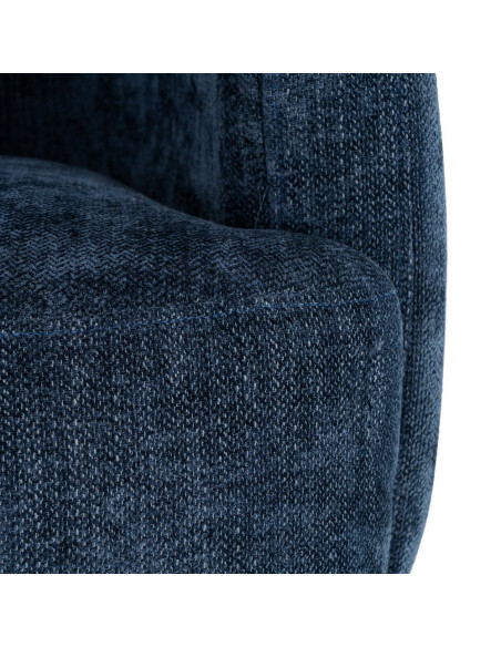 Fauteuil pivotant bleu marine en tissu 73x80x73 cm Oreleno Ixia - 4