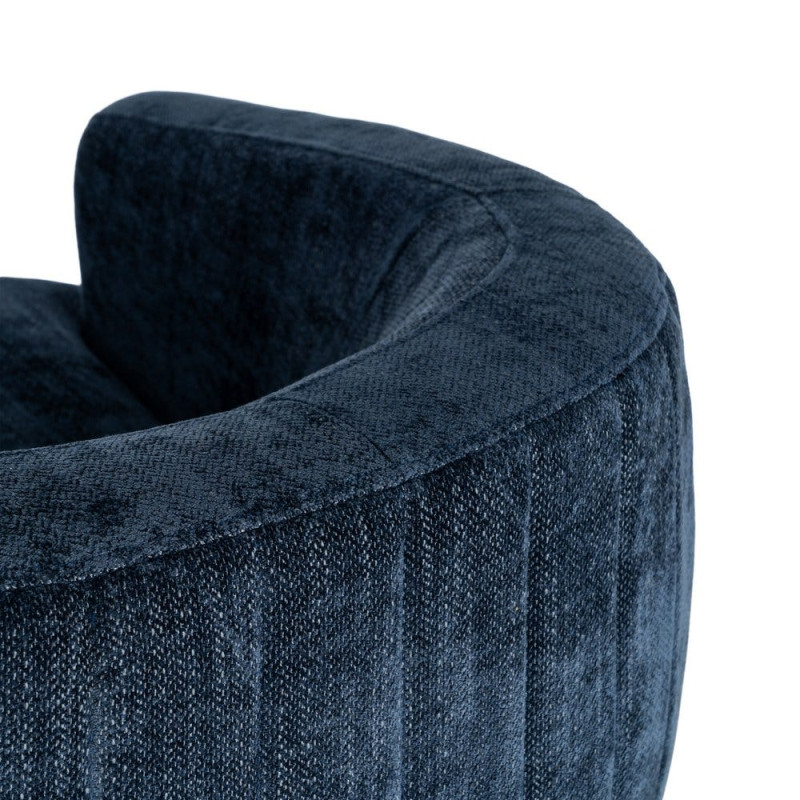 Fauteuil pivotant bleu marine en tissu 73x80x73 cm Oreleno Ixia - 5