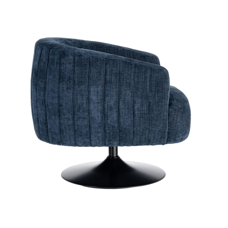 Fauteuil pivotant bleu marine en tissu 73x80x73 cm Oreleno Ixia - 6