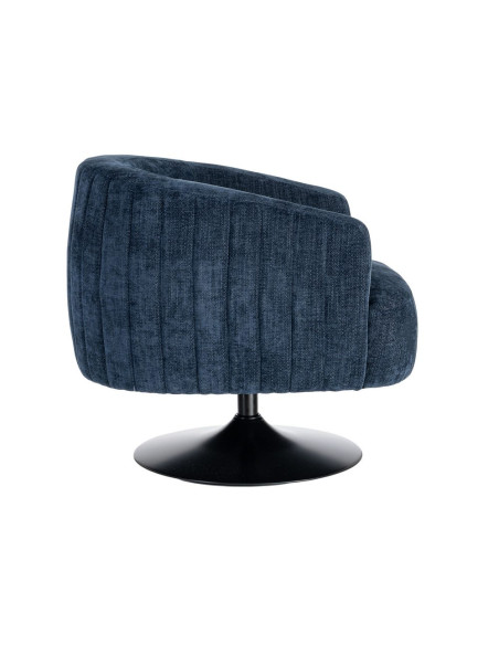 Fauteuil pivotant bleu marine en tissu 73x80x73 cm Oreleno Ixia - 6