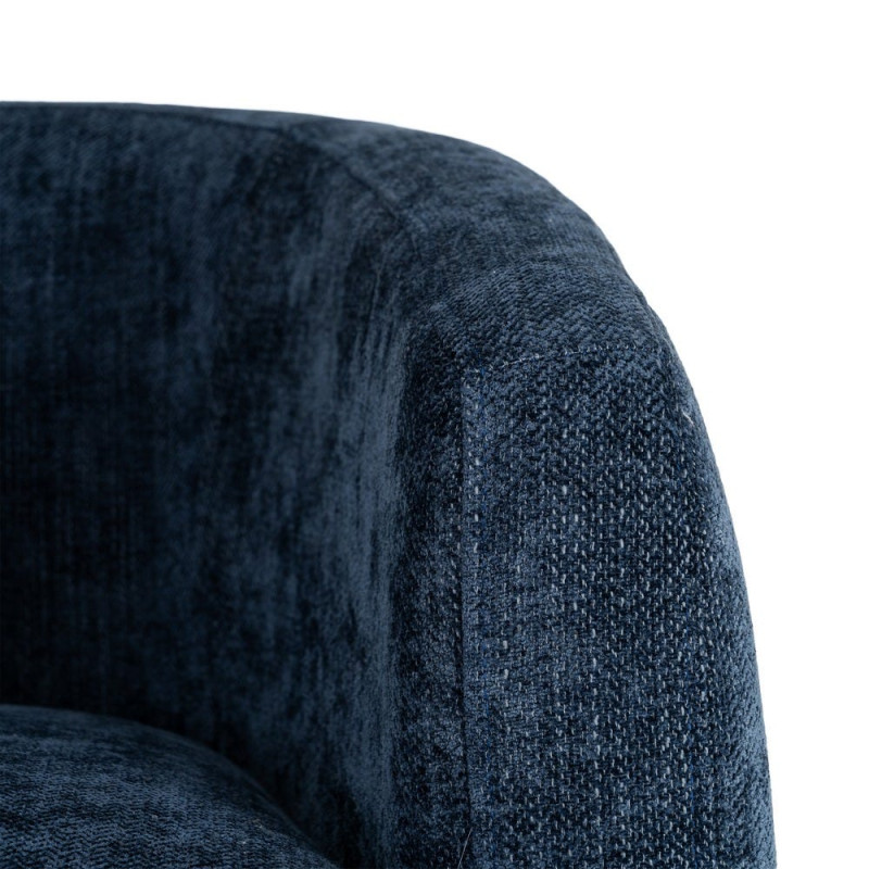 Fauteuil pivotant bleu marine en tissu 73x80x73 cm Oreleno Ixia - 7