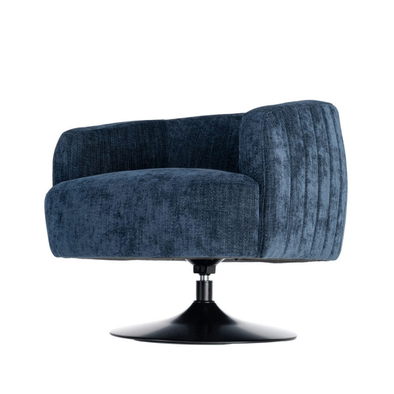 Fauteuil pivotant bleu marine en tissu 73x80x73 cm Oreleno Ixia - 8