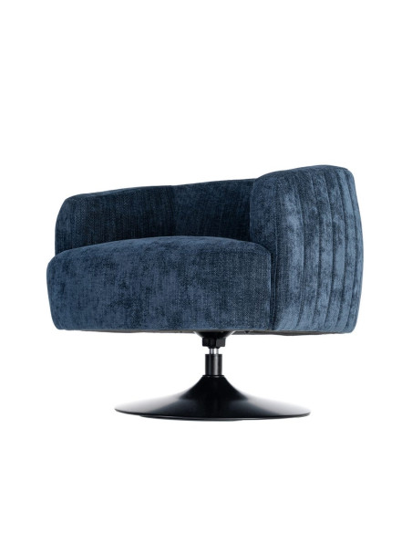 Fauteuil pivotant bleu marine en tissu 73x80x73 cm Oreleno Ixia - 8