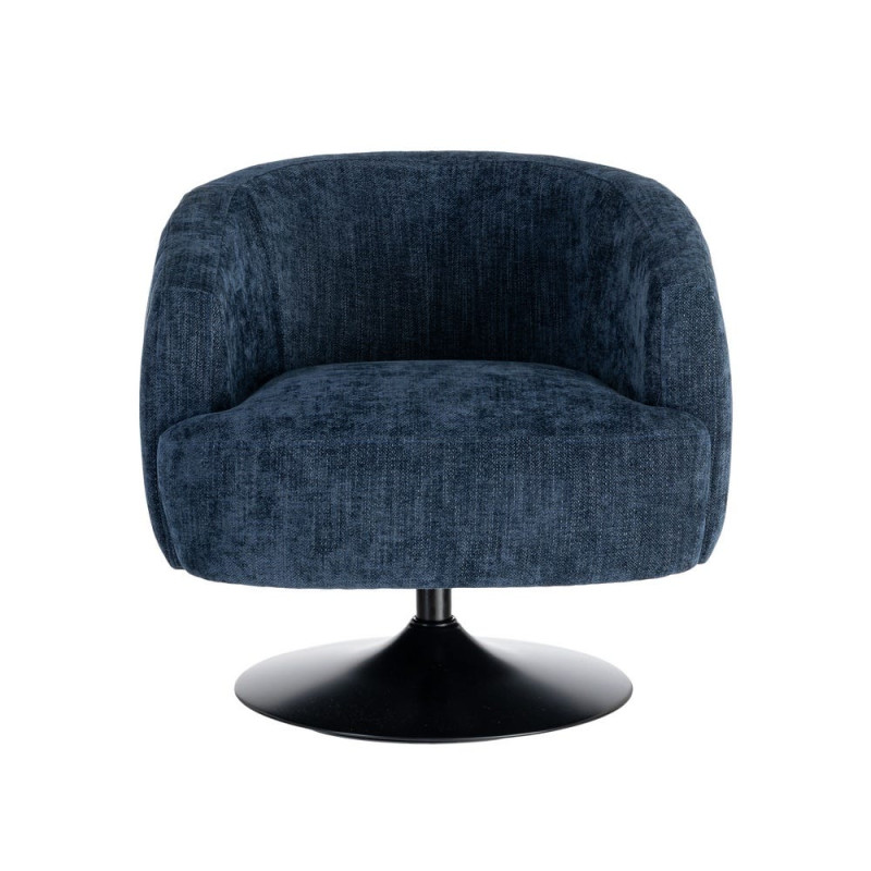 Fauteuil pivotant bleu marine en tissu 73x80x73 cm Oreleno Ixia - 9