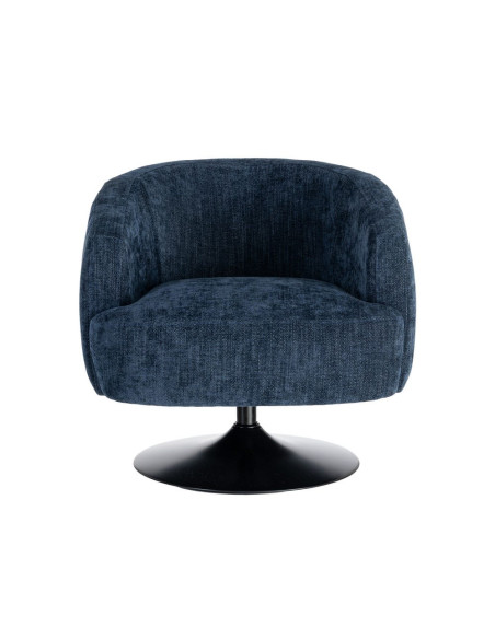 Fauteuil pivotant bleu marine en tissu 73x80x73 cm Oreleno Ixia - 9