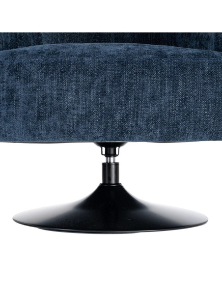 Fauteuil pivotant bleu marine en tissu 73x80x73 cm Oreleno Ixia - 10