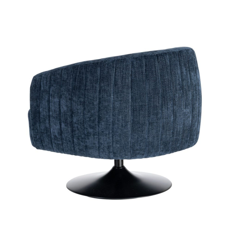 Fauteuil pivotant bleu marine en tissu 73x80x73 cm Oreleno Ixia - 11