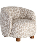 Fauteuil lounge beige à motif graphique 73x82x70 cm Tavelado