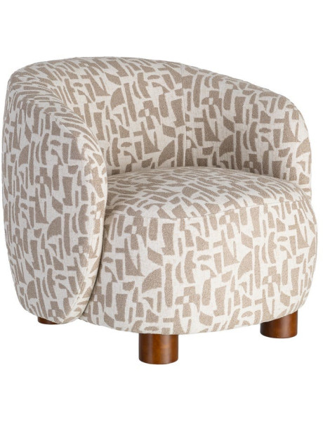Fauteuil lounge beige à motif graphique 73x82x70 cm Tavelado Ixia - 1