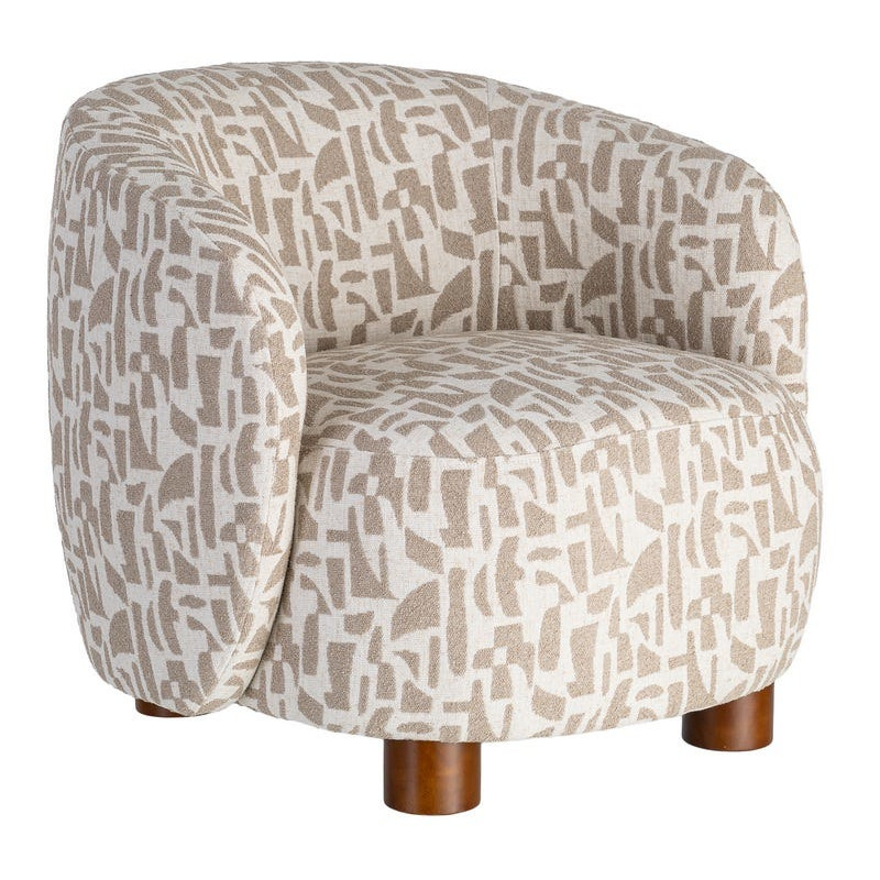 Fauteuil lounge beige à motif graphique 73x82x70 cm Tavelado Ixia - 1