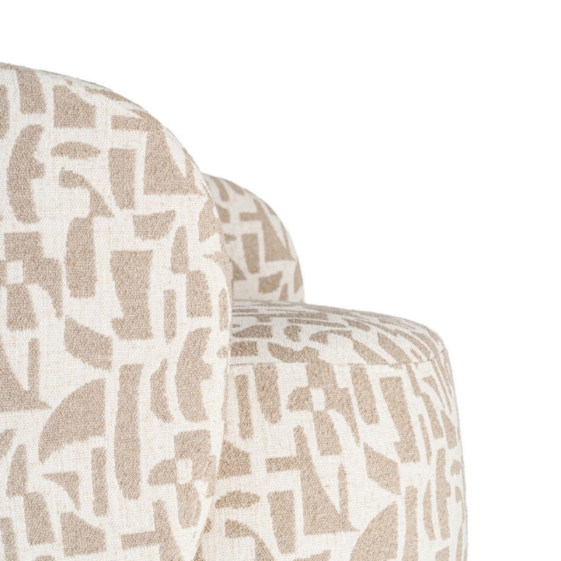 Fauteuil lounge beige à motif graphique 73x82x70 cm Tavelado Ixia - 3