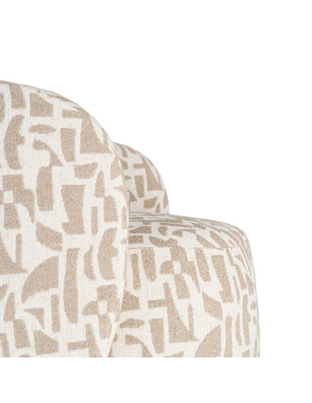 Fauteuil lounge beige à motif graphique 73x82x70 cm Tavelado Ixia - 3