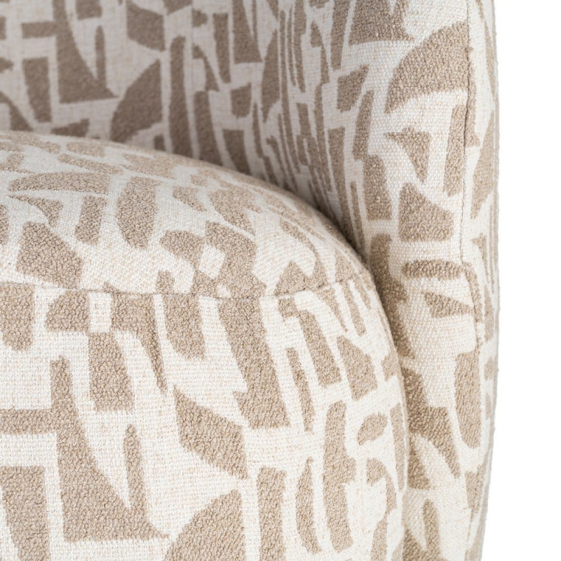 Fauteuil lounge beige à motif graphique 73x82x70 cm Tavelado Ixia - 4