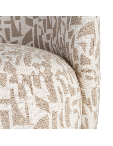Fauteuil lounge beige à motif graphique 73x82x70 cm Tavelado Ixia - 4