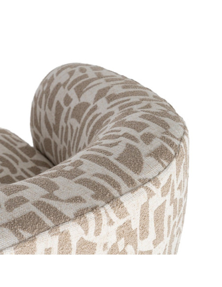 Fauteuil lounge beige à motif graphique 73x82x70 cm Tavelado Ixia - 5