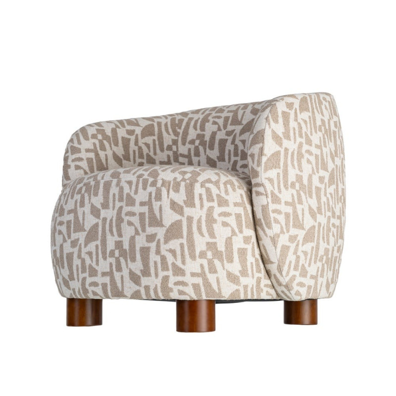 Fauteuil lounge beige à motif graphique 73x82x70 cm Tavelado Ixia - 8