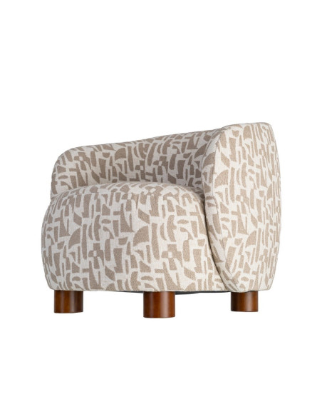Fauteuil lounge beige à motif graphique 73x82x70 cm Tavelado Ixia - 8