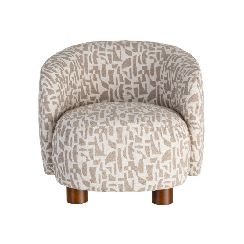 Fauteuil lounge beige à motif graphique 73x82x70 cm Tavelado Ixia - 9